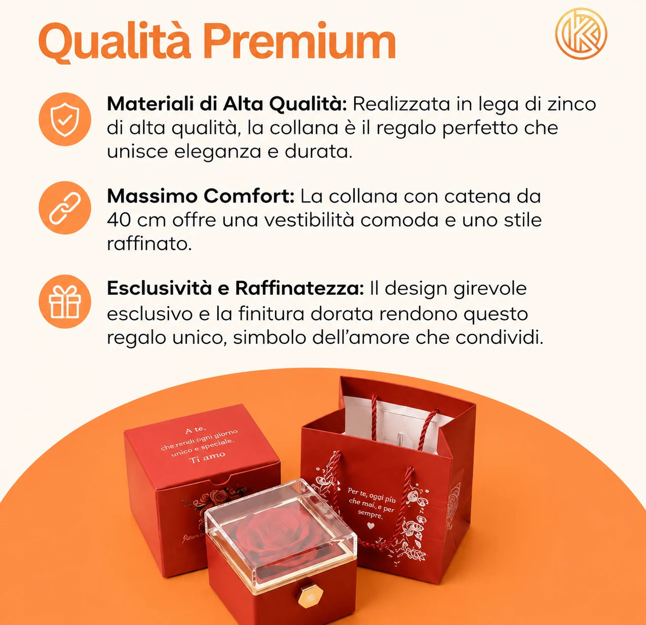 osa Eterna Girevole con Collana a Doppio Cuore – Scatola Regalo Romantica 🌹❤️
