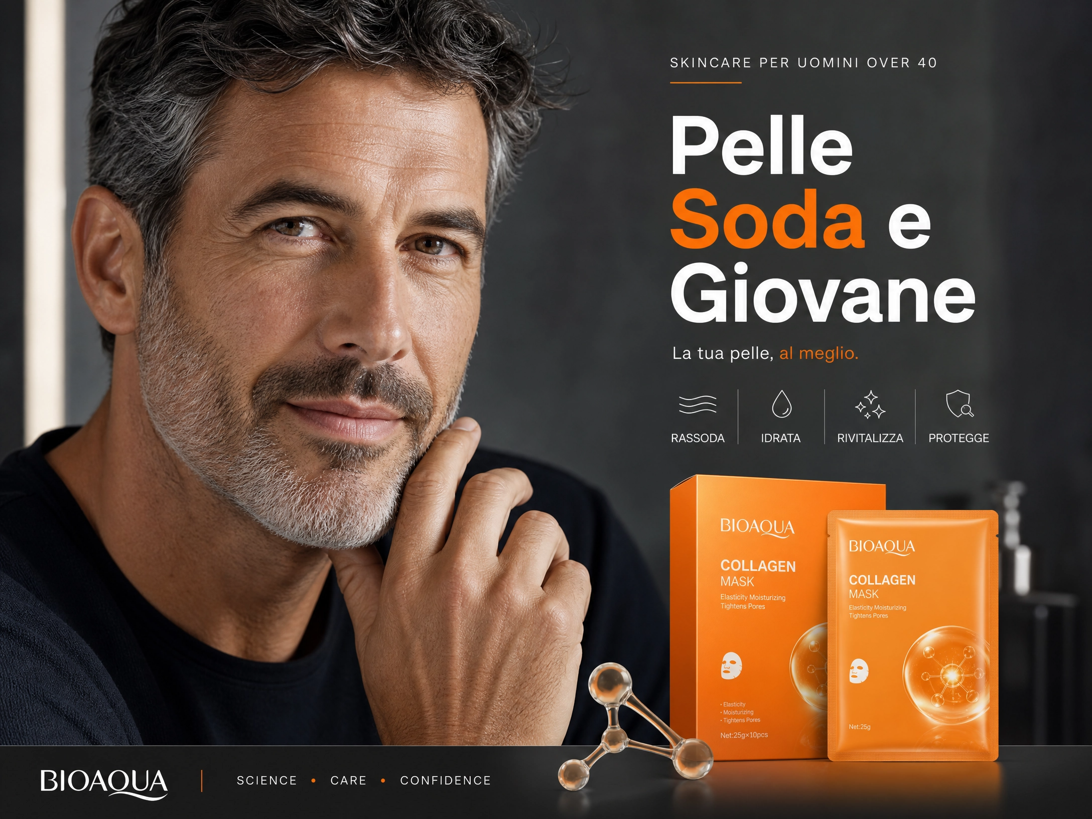 Maschera Viso Ringiovanente al Collagene - 3 Passaggi