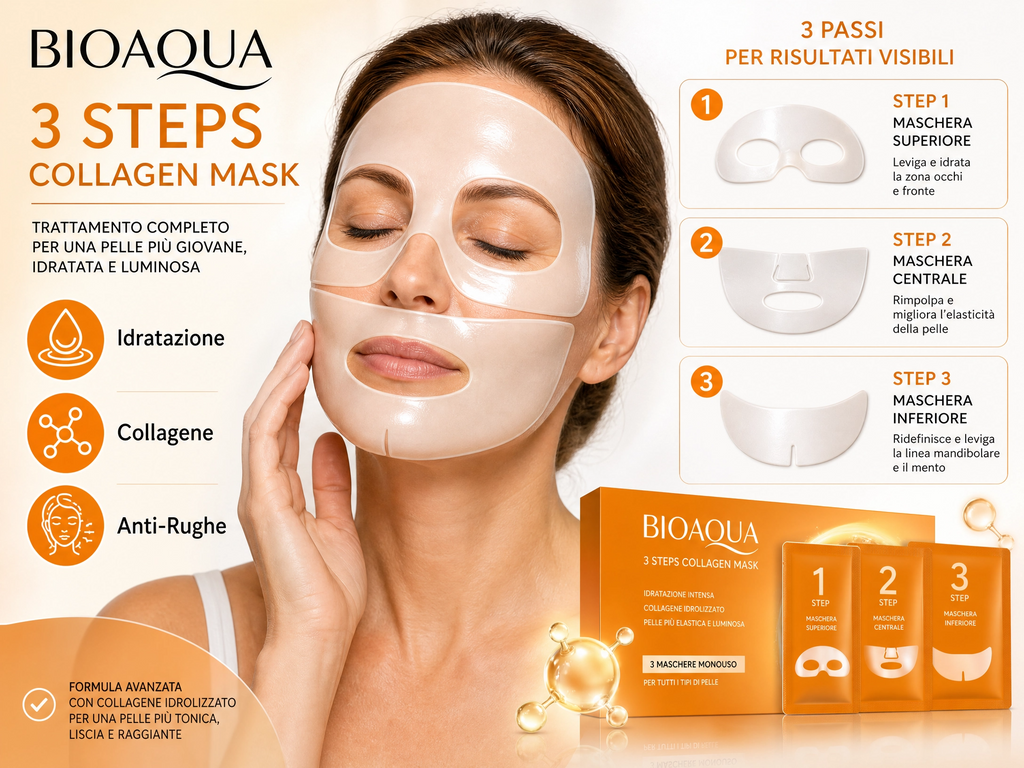 Maschera Viso Ringiovanente al Collagene - 3 Passaggi
