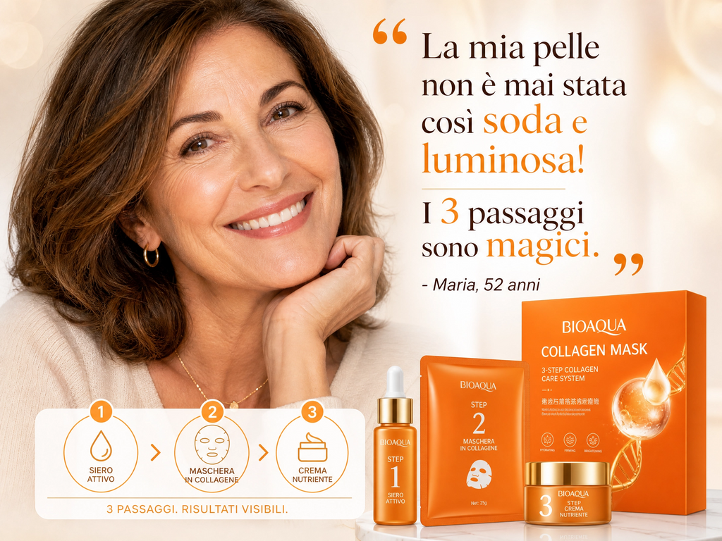 Maschera Viso Ringiovanente al Collagene - 3 Passaggi