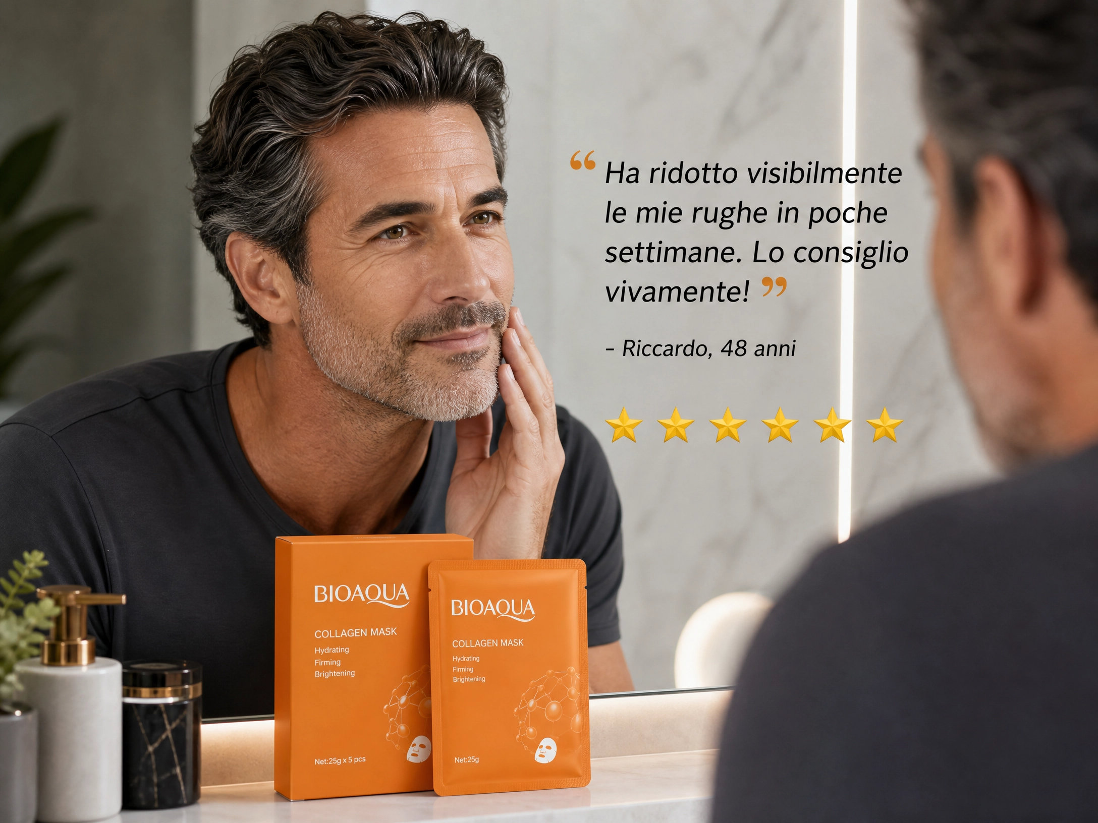 Maschera Viso Ringiovanente al Collagene - 3 Passaggi